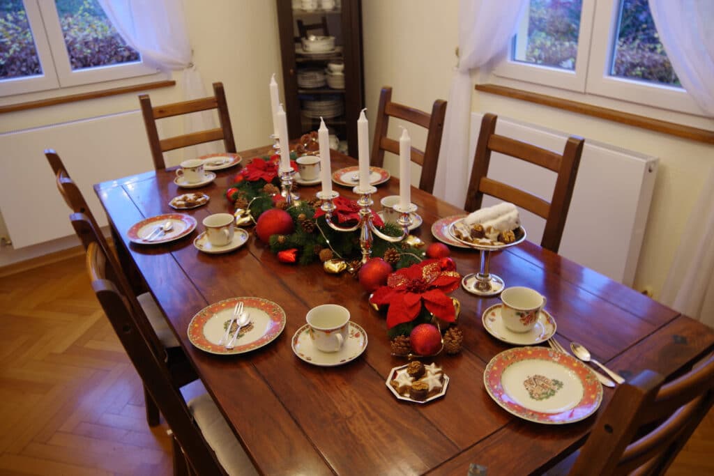 Weihnachten Tisch Silber
